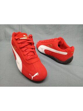 Puma Speedcat Jr Suede Sneakers Red White Boys Size 6 NEW IN BOX!